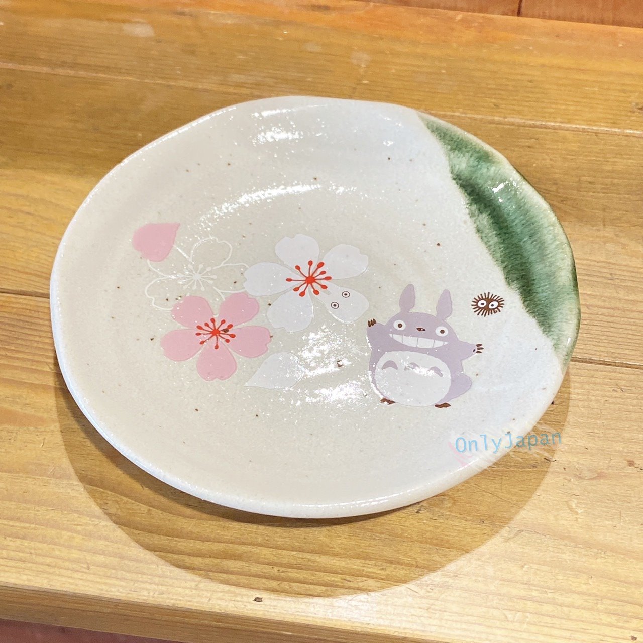 真愛日本 宮崎駿 吉卜力 日本製 美濃燒陶器 美濃燒盤 龍貓 小皿 陶瓷小皿 龍貓和風櫻花 陶器盤 盤子 水果盤