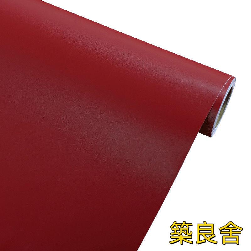 開立發票 壁紙 壁貼 墻紙 自粘墻紙 櫃子翻新 家具翻新 客製化尺寸加厚棗紅色貼紙家具壁紙自粘防水不干膠酒紅墻紙深暗紅即時貼廣告 4