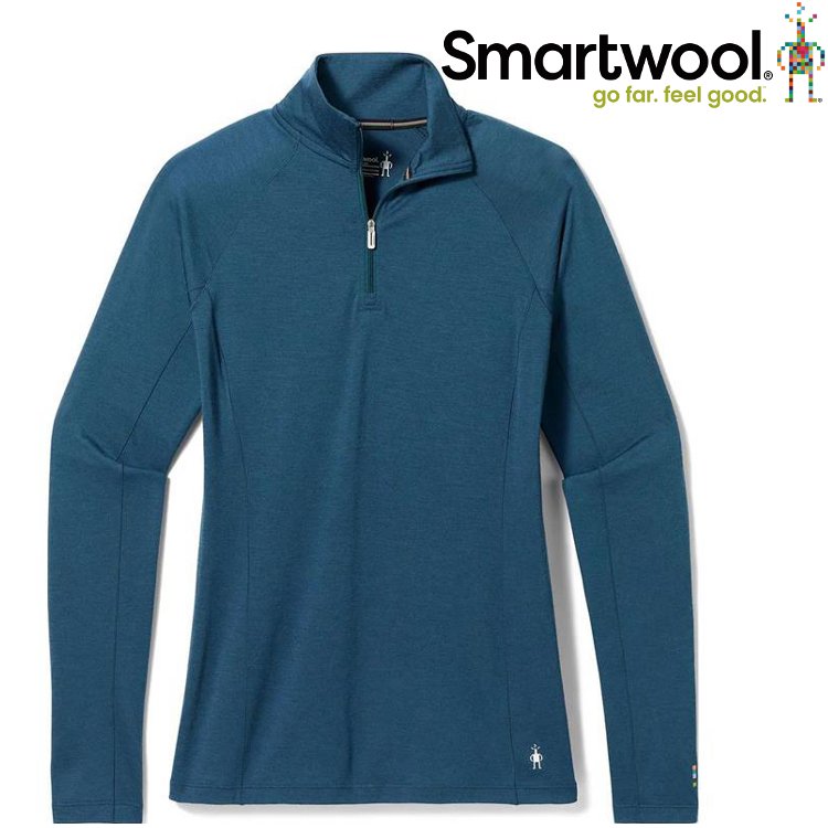 Smartwool All-Season Merino 女款 美麗諾羊毛半門襟內著長袖 SW016905 G74 暮光藍
