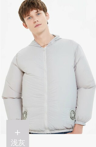 空調服 降溫 防暑 防曬外套 野外活動 USB四風扇驅動 附電池-淺灰 0