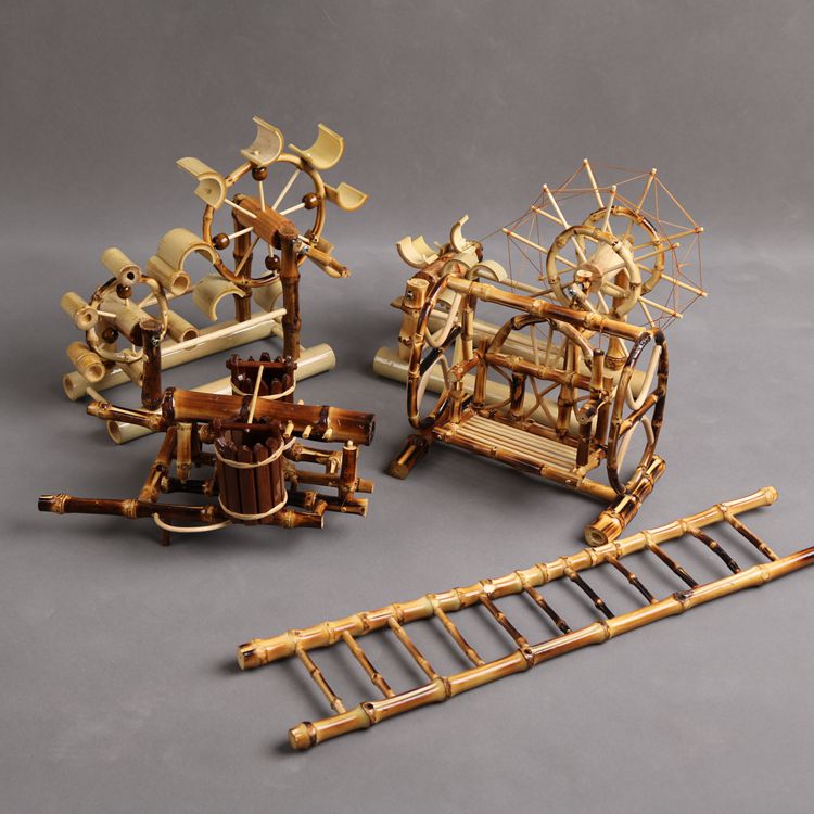 包郵懷舊竹木制品風車家具裝飾品擺件工藝品茶幾臥室擺設創意家居 1