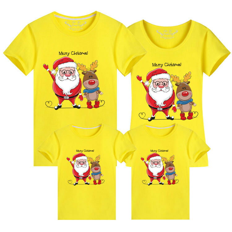 親子裝 純棉T恤 短袖T恤 聖誕節 聖誕老人 短T 全家福 團體服 童裝一家三口 一家四口 全家裝 母女裝 班服 櫻桃嚴選 1