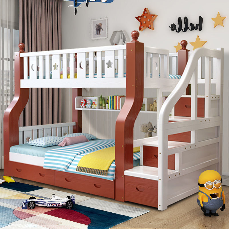 加厚全實木兒童床上下鋪木床高低子母床雙層床上下床雙人床成人床
