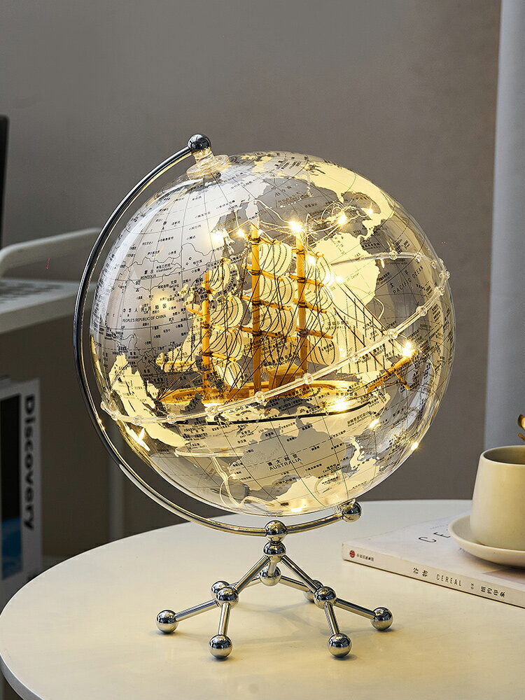 創意透明地球儀擺件輕奢高檔家居客廳電視柜酒柜辦公室桌面裝飾品
