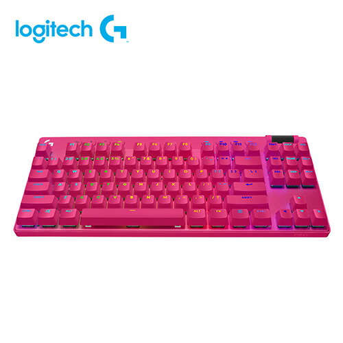 Logitech 羅技 Pro X LIGHTSPEED 無線機械式TKL遊戲鍵盤 茶軸中文-桃紅原價6990(現省$2000)