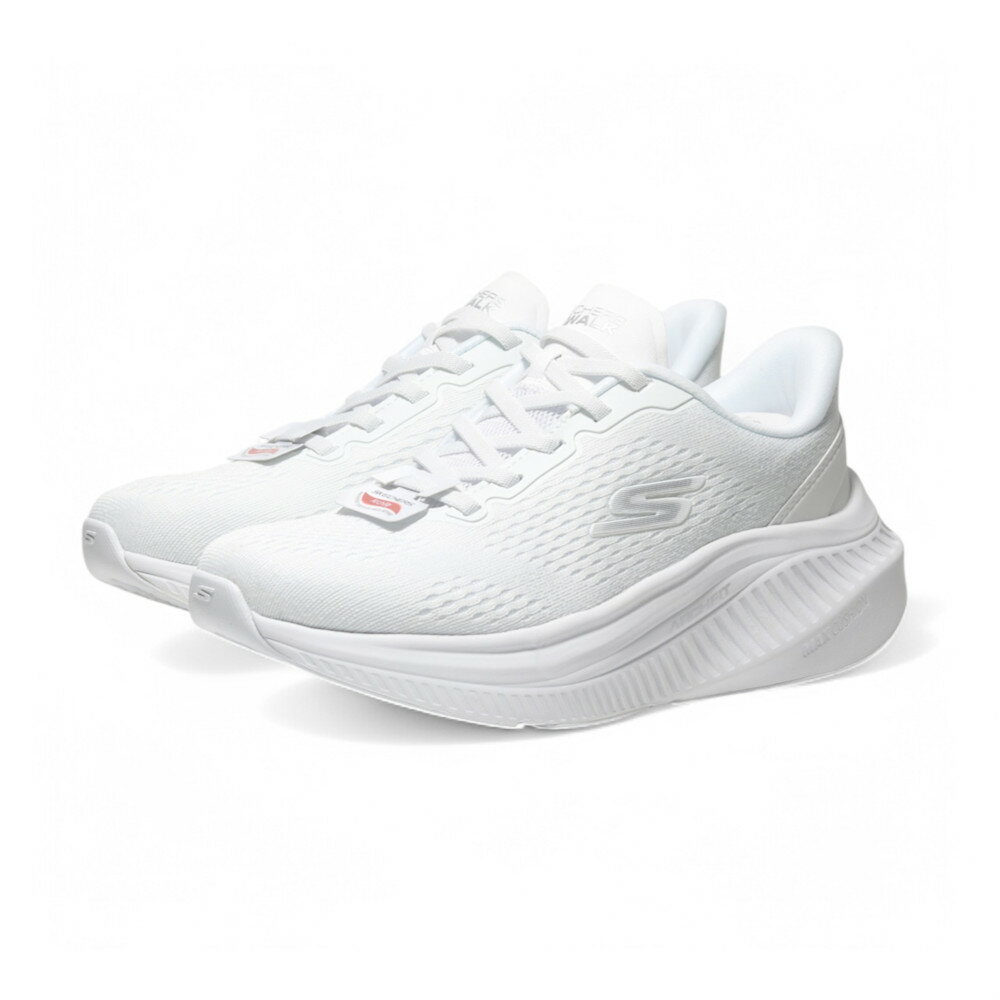 【滿千折百】SKECHERS 休閒鞋 GO WALK MAX CUSH 全白 足弓 鬆緊帶 女 125581WHT