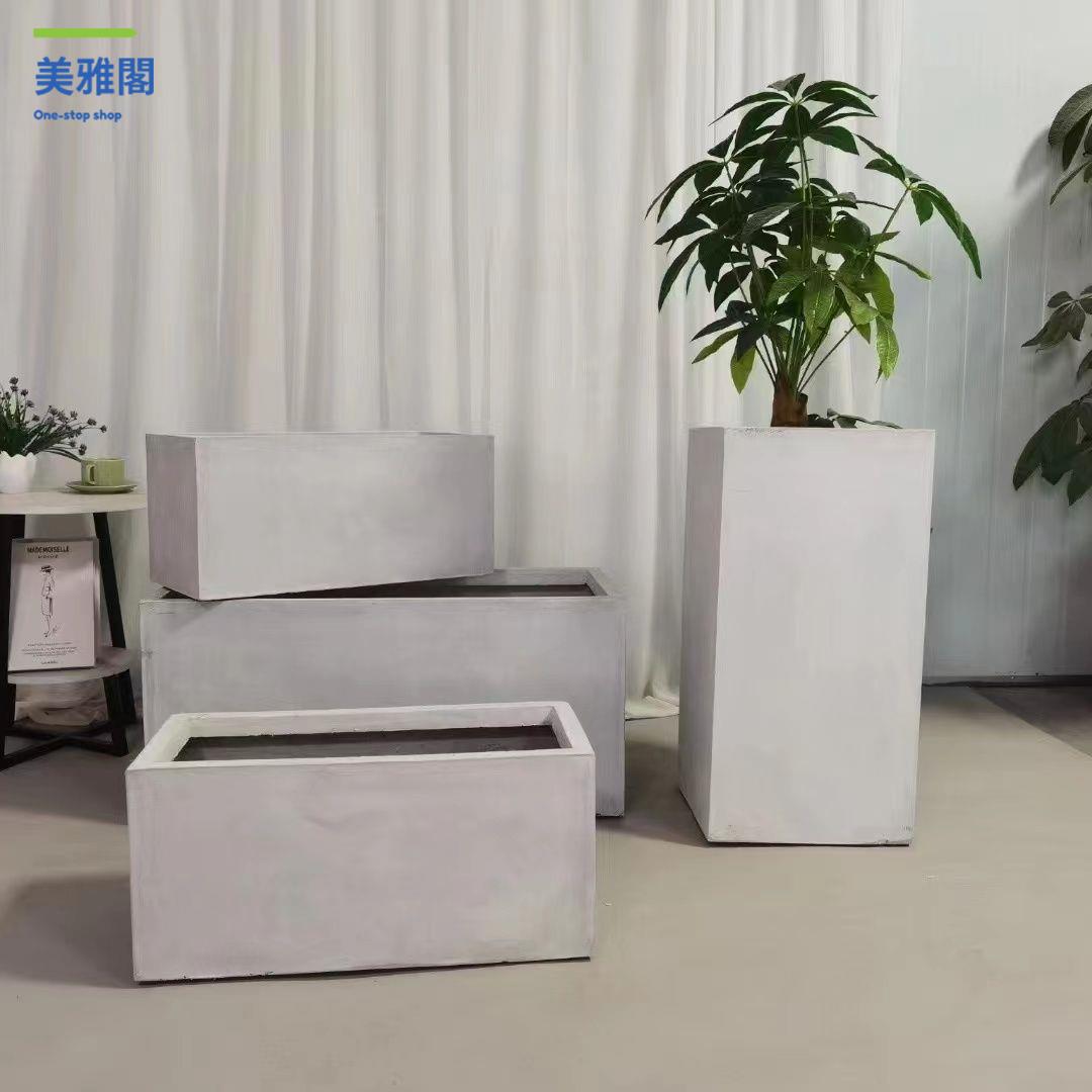 花箱 花盆 種植箱 養殖箱 花架 高方鎂泥花盆長方形花箱戶外陽臺庭院工程定製種植北歐天內簡約 八折減免 特價出 可開發票【hua/18】