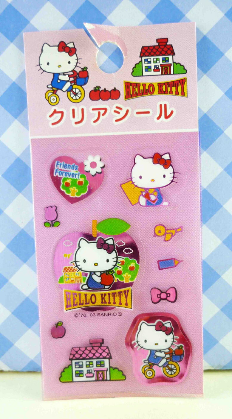 【震撼精品百貨】Hello Kitty 凱蒂貓 KITTY貼紙-腳踏車粉 震撼日式精品百貨