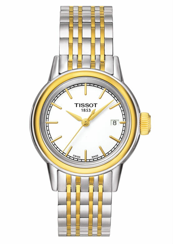 TISSOT天梭錶 T0852102201100 CARSON卡森系列 經典羅馬淑女腕錶/ 銀+金 30mm
