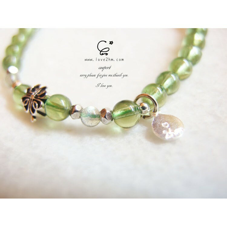 四葉幸運草/綠磷灰石/拉長石/水晶手鍊/925純銀/[晶晶工坊-love2hm] 3