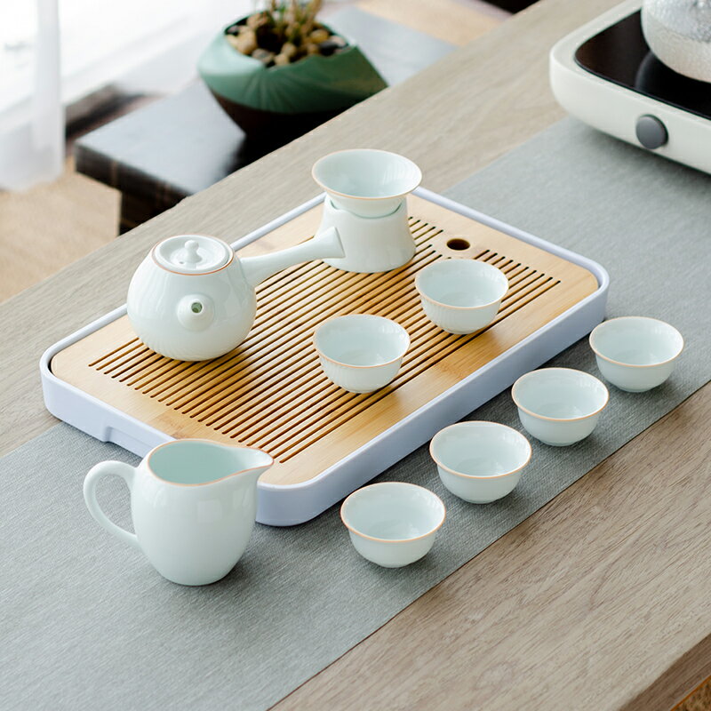 陶瓷茶具套裝功夫茶具整套茶具青瓷茶杯茶壺茶道茶盤泡茶套裝家用
