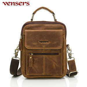 【vensers】小牛皮潮流個性包~肩背包 側背包 郵差包 背包 牛皮側背包(NE066601瘋馬皮)