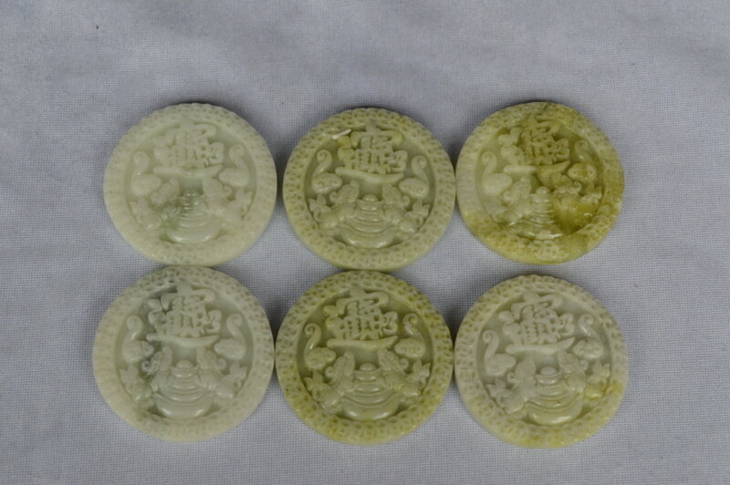 殯葬祭祀白事用品天然玉石五福錢骨灰盒配件福蔭後代陪葬品隨葬品