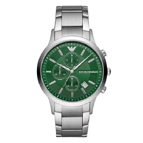 EMPORIO ARMANI 亞曼尼 Renato系列 AR11507 都會經典碧綠三眼多功手錶 43mm｜樂天全館特惠中★指定刷卡回饋10%