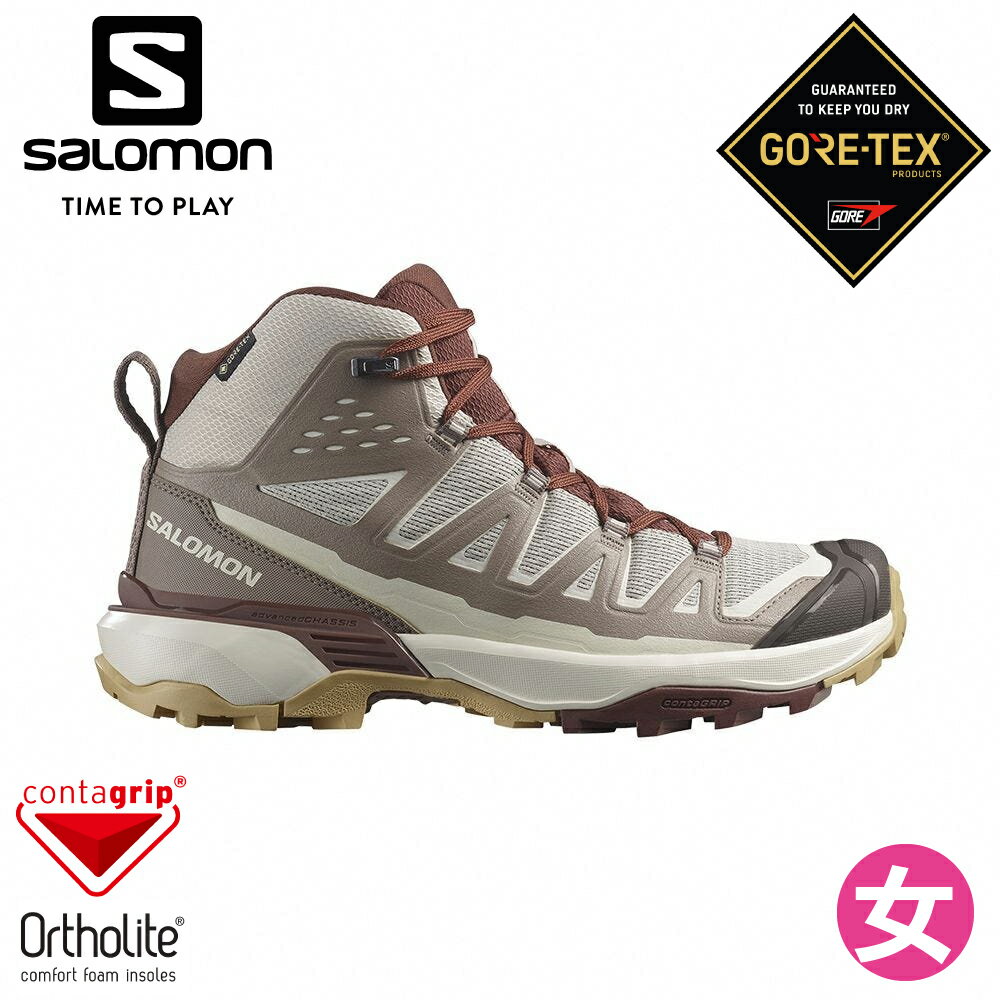 SALOMON 索羅門女X ULTRA 360 EDGE GTX 中筒登山鞋《銀/灰/紅
