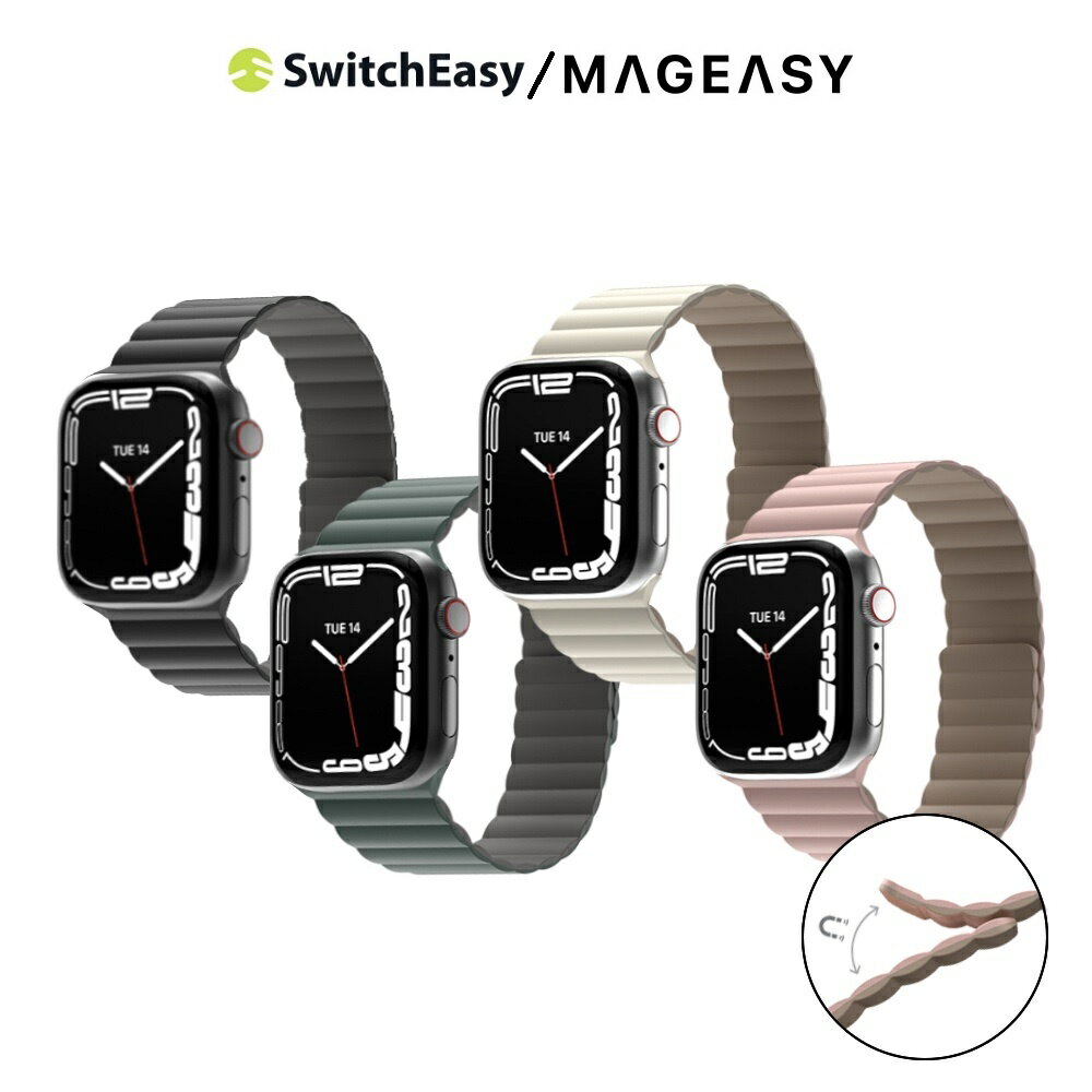 【MAGEASY】魚骨牌 Apple Watch Skin 磁吸矽膠防水錶帶