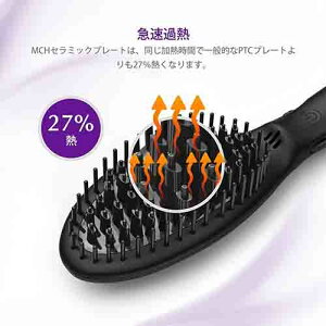 【熱銷】【日本代購】直捲髮器 USpicy急速加熱梳子式熨斗電熱刷溫度可調自動 もつれ 解鎖US - fs009JP