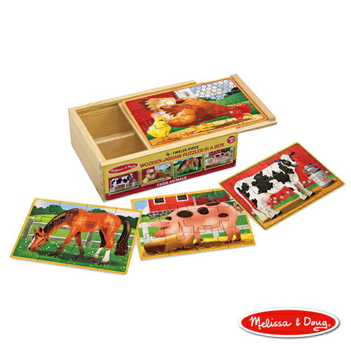 《美國 Melissa & Doug》 拼圖 盒中木製拼圖 農場動物 48片 東喬精品百貨