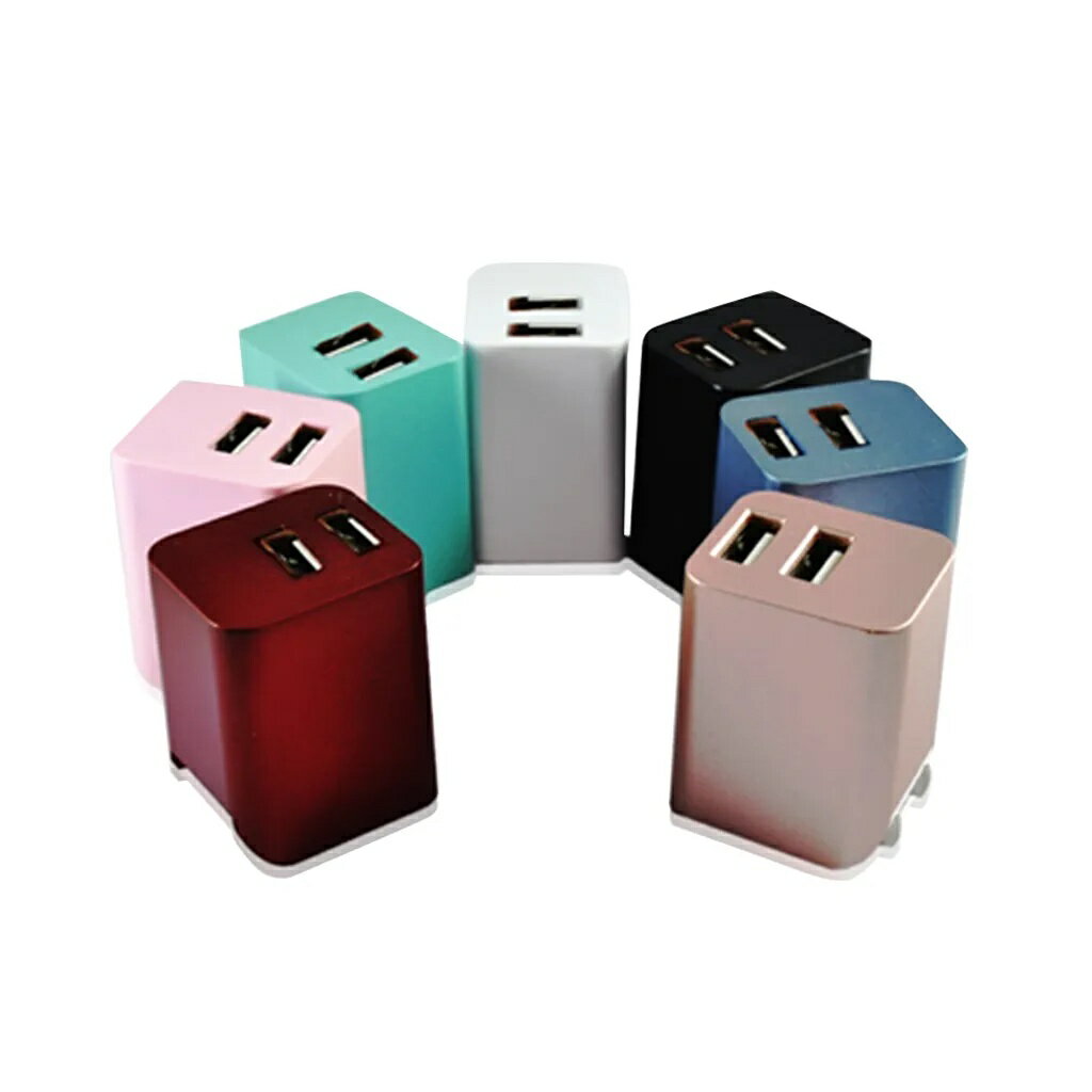 Mine2.4A雙孔摺疊快充電頭 apple充電器 通用快充頭 小白充【緣屋百貨】天天出貨 方塊豆腐雙USB充電頭 8