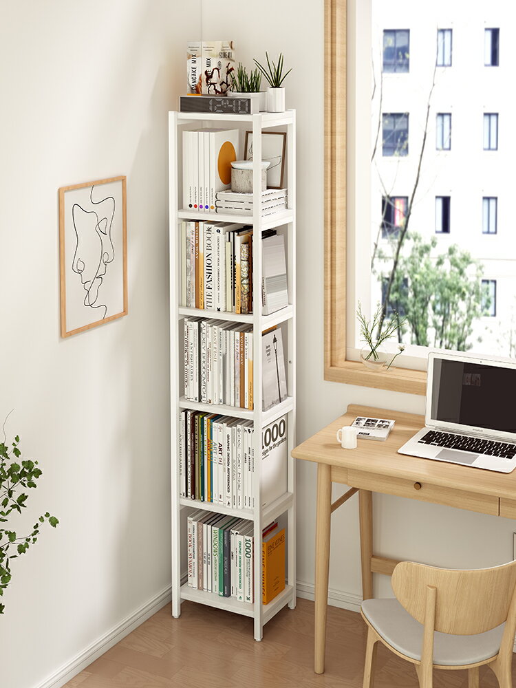 書架落地簡易家用小型臥室客廳柜子窄縫書柜靠墻轉角收納置物架子