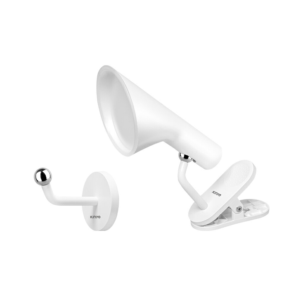 【KINYO】卡卡燈磁吸檯燈-廣角照明組(PLED)  LED 廣角燈 壁燈 夾燈 | 床頭燈  自由變換燈座 1
