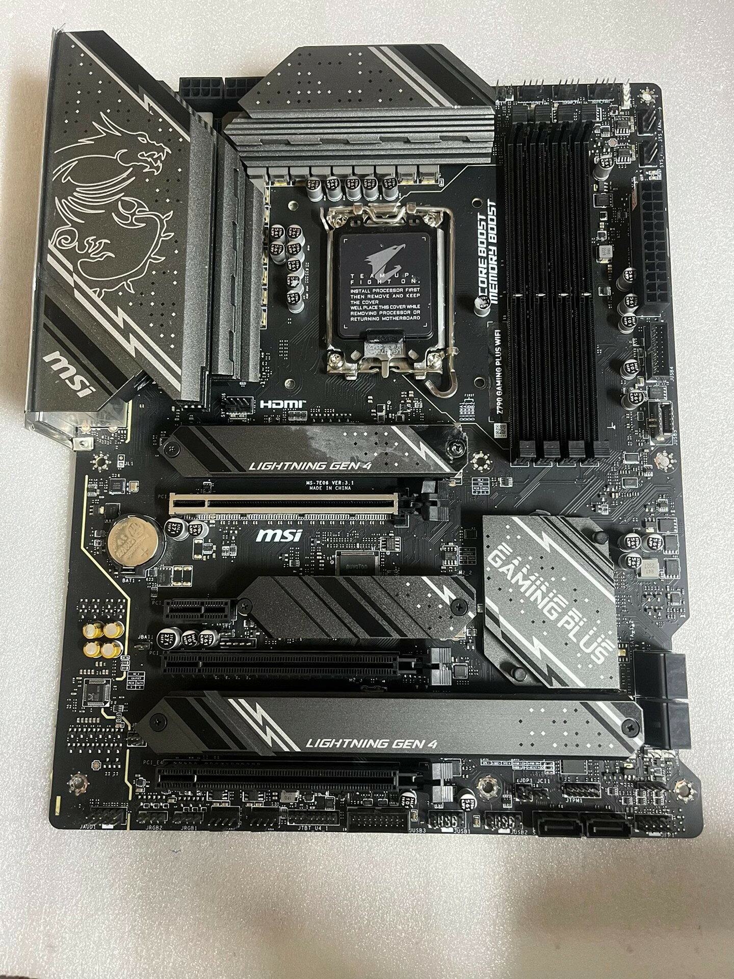 微星Z790 gaming plus wifi D5主機板 電競主機板 無拆無修 功能正常 成色乾淨 實拍圖片 支援DDR5