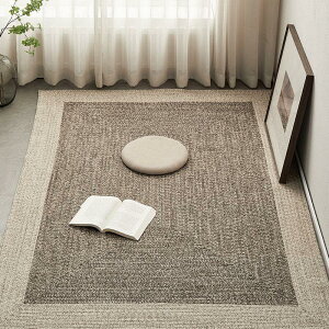 地毯 房間地毯 客廳地毯 床邊地毯 臥室地毯 羊毛編織拼色現代簡約臥室茶幾墊 客廳無膠雙面方形地毯