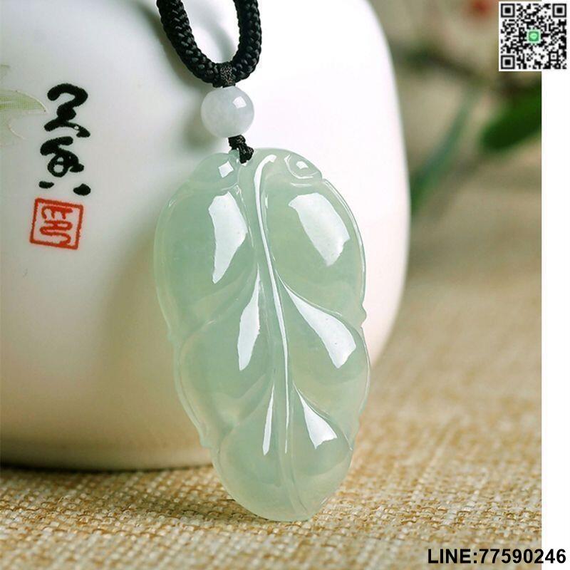 【歡樂購】翡翠玉石吊墜女款金枝玉葉子玉冰種玉墜樹葉項鏈幸運掛件好運轉運