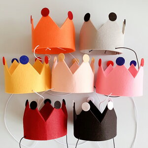 生日派對 不織布點點皇冠 帽子 頭飾 創意裝扮 拍照道具 寵物帽 無紡布 週歲派對【BlueCat】【JC4716】