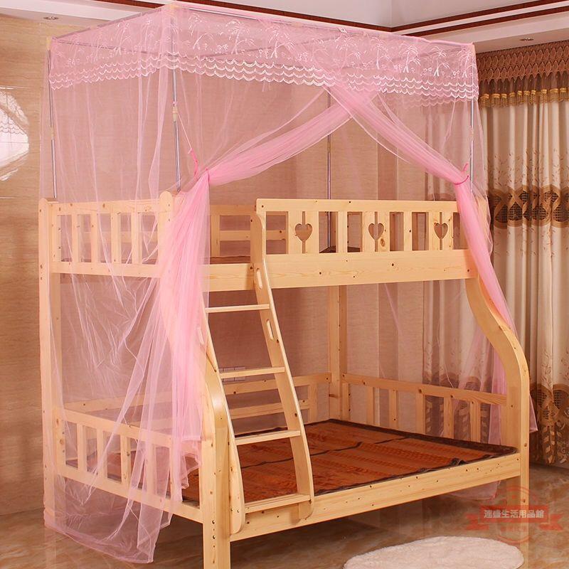 上下鋪蚊帳子母床一體式帶加厚支架雙層高低兒童床母子床加密代發