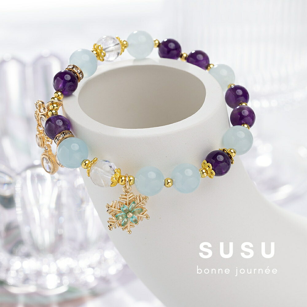 SU SU︱星河水晶手鍊❤️紫水晶 白水晶 海藍寶 事業運 招財 轉運 能量 防小人 送禮 推薦 1