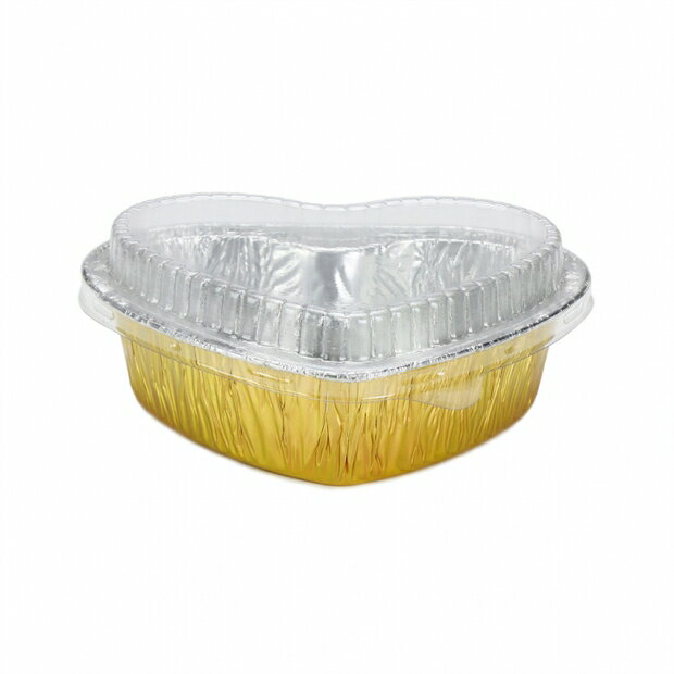 【520】100入鋁箔容器 蛋糕模 造型鋁箔 透明蓋選配 錫箔 鋁箔盒 烤模 蛋糕模 5吋 金色紅色 銀色鋁箔 愛心形 造型鋁箔 氣炸鍋可用 小火鍋 沙拉盒 焗烤盒 外賣盒 可直火加熱【APP滿額下單10%點數(單一帳號最高1500點)】8/31止 5