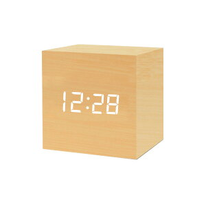 長型木質時鐘 方形木質時鐘 溫度計時鐘 LED溫度電子鐘 立體數字鐘 木頭時鐘 聖誕節交換禮物 贈品禮品