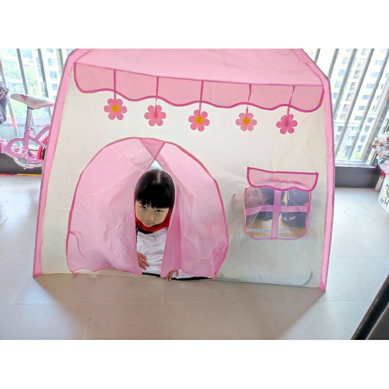 小帳篷 儿童室内遊戲公主屋小型城堡女孩男孩玩具睡覺 床上露營帳 免搭建 秒開帳 野外露營 便利帳 遊戲屋『蓁澄媽好物』 1
