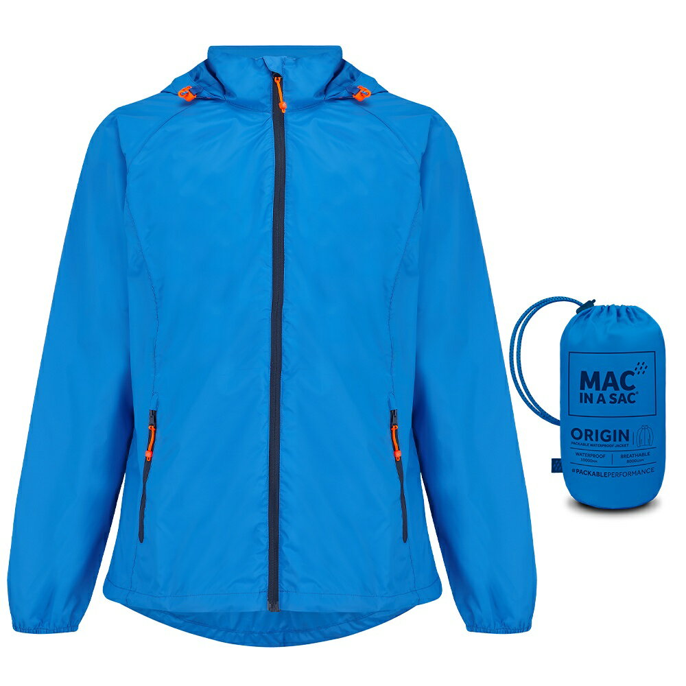 MAC IN A SAC 英國 輕巧袋著走防水透氣外套 MNS089海洋藍【野外營】雨衣 登山雨衣 防水外套