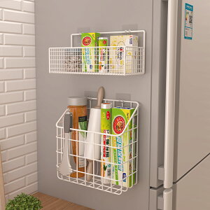 廚房冰箱置物架免打孔收納壁掛上方外側邊掛式掛籃保鮮膜網紅架子