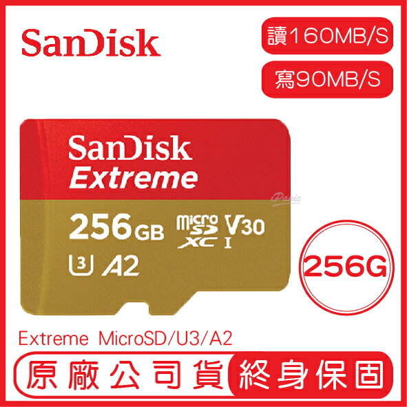 SANDISK 256G EXTREME microSD UHS-I A2 V30 記憶卡 256GB 讀160 寫90