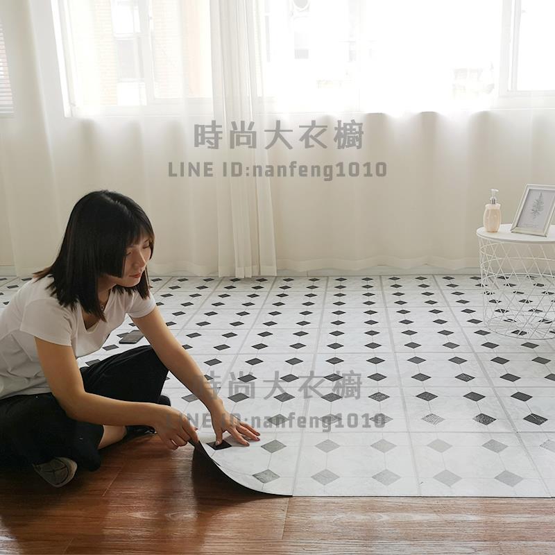 5平方自粘地板革PVC地板貼紙地膠加厚防水耐磨塑膠地板貼臥室家用地墊【時尚大衣櫥】