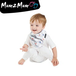 Mum 2 Mum 雙面竹纖維棉機能口水巾圍兜-飛機/藍條紋【悅兒園婦幼用品館】