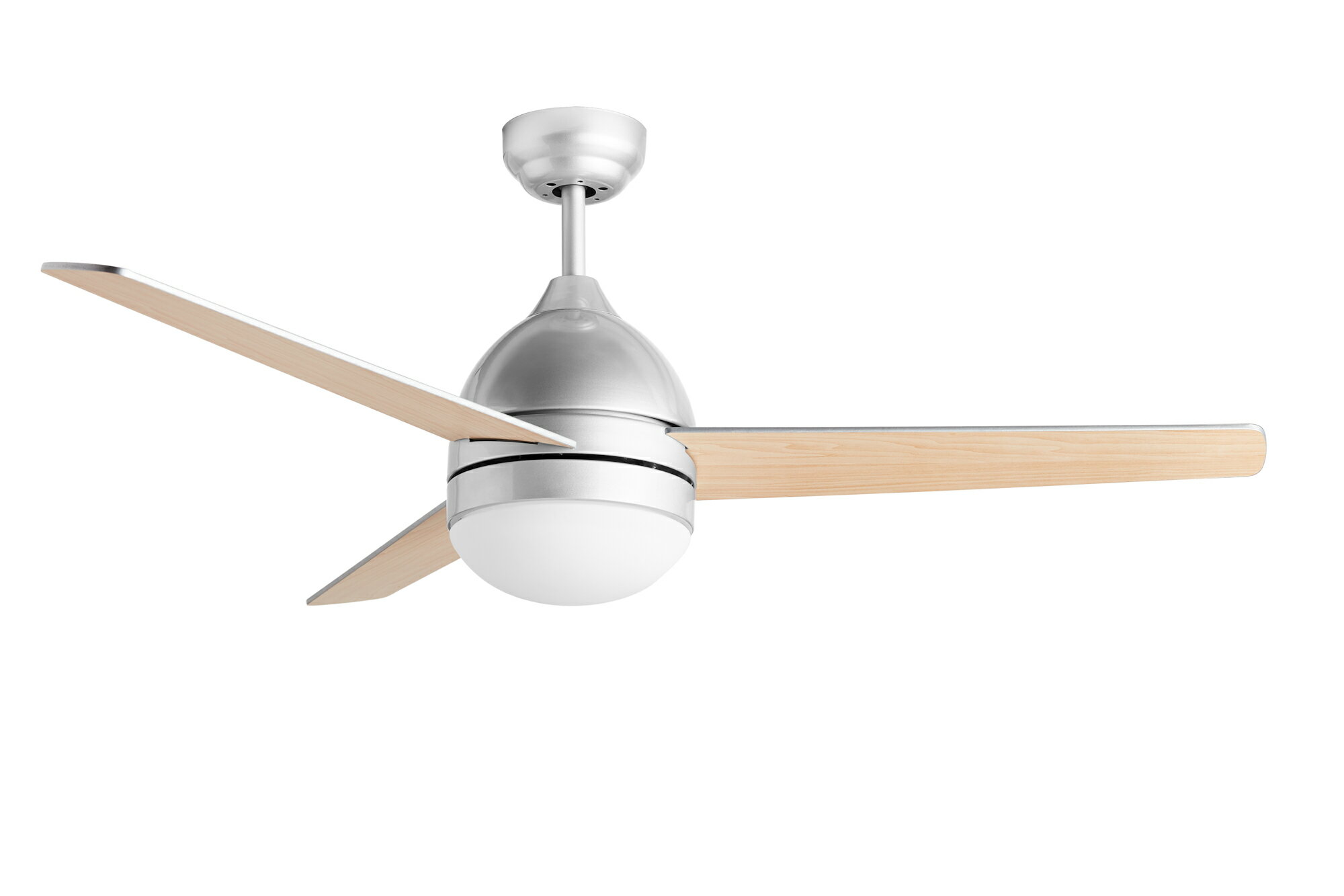 Hauslane Cf2000 48 Inch Modern Ceiling Fan In Sliver Finish With Bright Led Lamp And Three Blades Remote Control Included