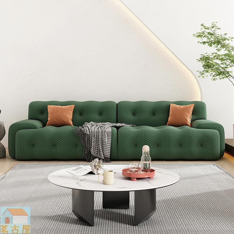 意式極簡布藝沙發簡約現代網紅小戶型沙發客廳三人位設計師款沙發