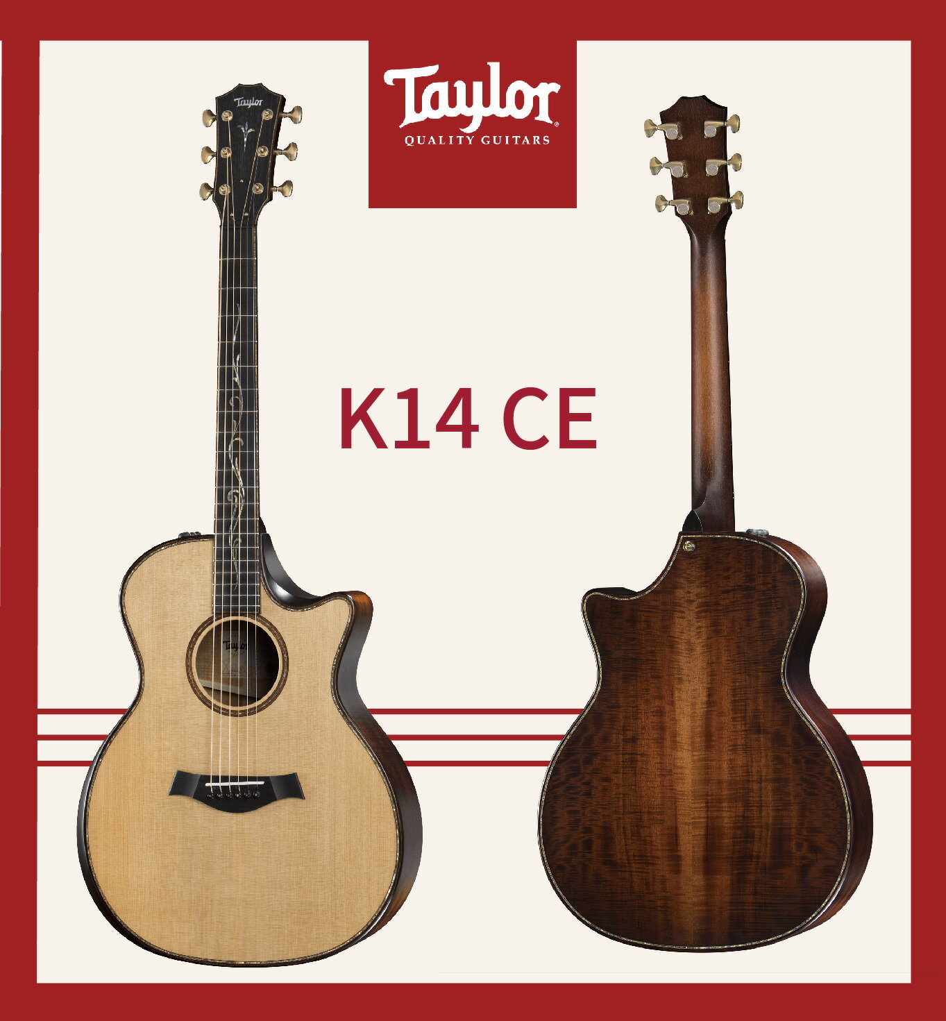 【非凡樂器】Taylor K14ce 電木吉他/贈原廠背帶+超值配件包 / 公司貨保固