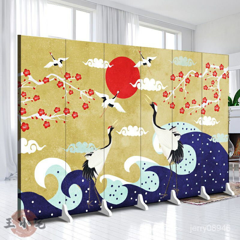 日式遮擋屏風居屋舍日料店隔板門口迎客折疊移動式招財貓和風櫻花/屏風/擋風屏/隔斷屏/遮擋屏/折疊屏/玄關屏風/客廳屏風 4