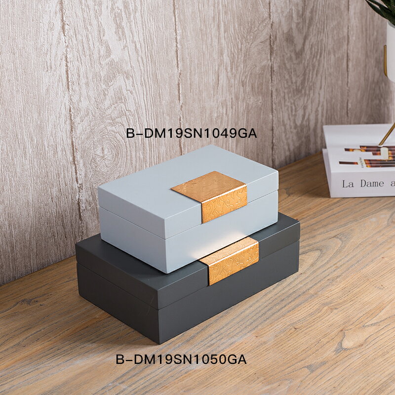 現代創意輕奢木質首飾盒擺件北歐樣板房間客廳酒店飾品收納裝飾盒