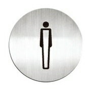 [Deflect-o]高質感鋁質圓形貼牌-男生洗手間-#610410C