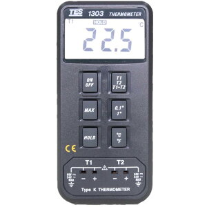 臺灣泰仕K型溫度計表雙通道熱電偶接觸式測溫儀TES-1303溫度補償