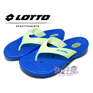 LOTTO樂得-義大利第一品牌 男款星際夜光排水運動海灘拖鞋 [5726] 藍/夜光黃 MIT台灣製造【巷子屋】