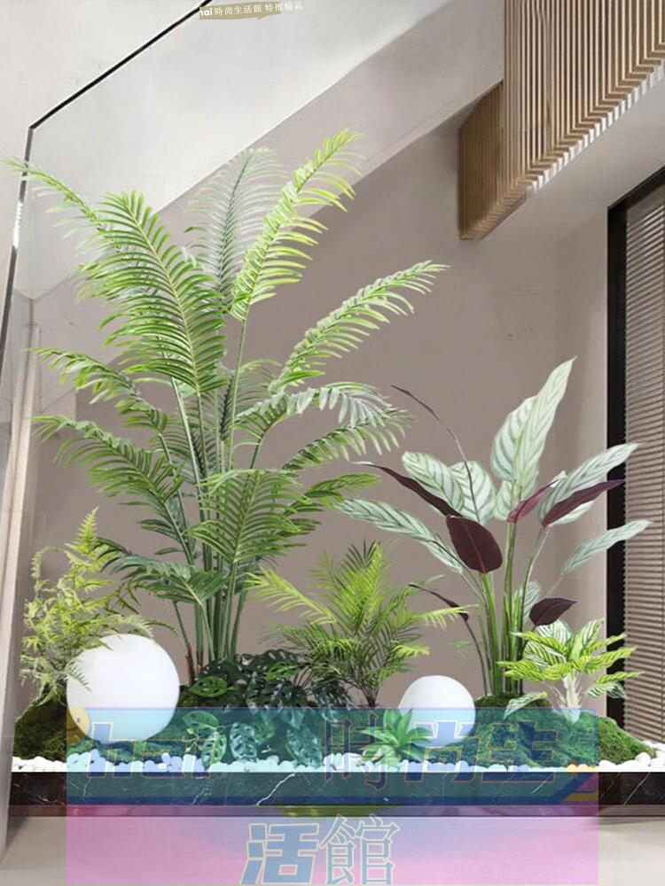 免運 可開發票 模擬綠植造景組合室內樓梯下造景假樹模擬樹植物盆栽落地景觀大型