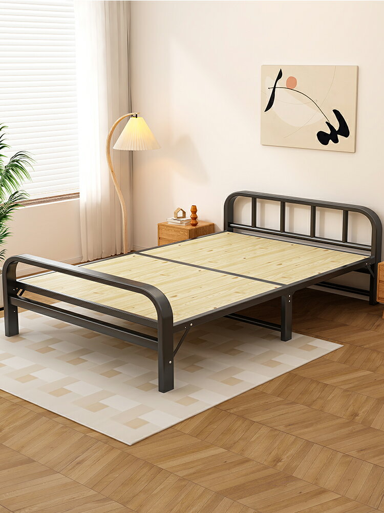 折疊床單人家用簡易床便攜1.5米加固午休小床成人辦公室硬板鐵床