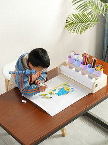 繪畫用品兒童畫架桌面臺式實木收納卷紙架畫紙畫軸幼兒園畫畫套裝繪畫工具 全館免運